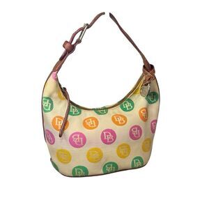 Vintage Dooney & Bourke multi color polka dot Shoulder purse With  Hand Tag